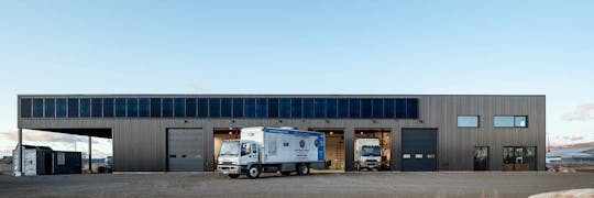 EnergySeal Headquarters trucks in bays