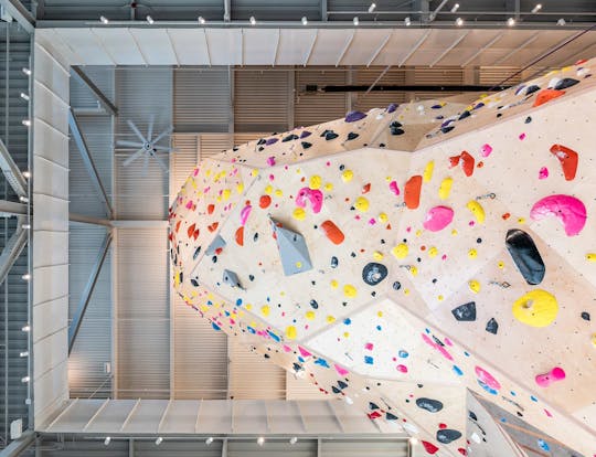 Front South climbing wall from below